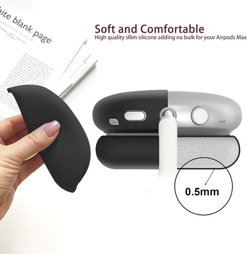 3 in 1 Silicone Case Cover Compatible with Apple Airpods Max Headphones, Anti-Scratch Ear Pad Case Cover Ear Cups Cover and Headband Cover Compati...