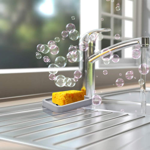 2PCS Draining Soap Dishes, Dishwashing Sponge Soap Holder with Water Tray, Keep The Place Dry, Easy to Clean Soap Cases, Suitable for Kitchen, Bat...