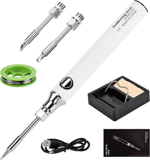 Cordless Soldering Iron Kit, USB Rechargeable Compact DIY Soldering Iron Kit with Solder Wire, Electric Soldering Gun Pen Kit for Home Appliance R...