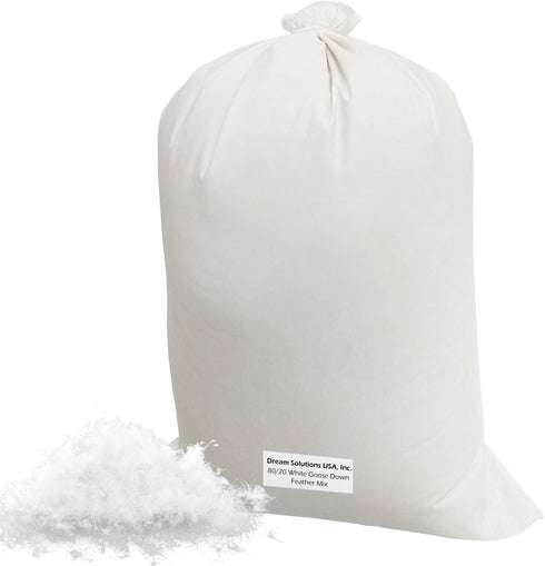 Dream Solutions USA Bulk Goose Down Filling 80/20 (1/4) 100% Natural White Down and Feather – Fill Stuffing Comforters, Pillows, Cushions, Jackets...