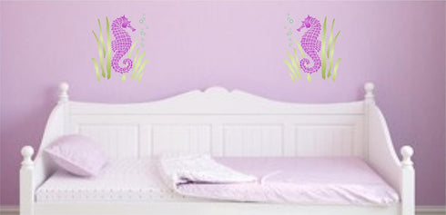 Seahorse Stencil, 6 x 6.5 inch (M) - Sea Ocean Nautical Seashore Reef Stencils for Painting Template...