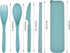 Travel Utensils with Case, 2 Sets Wheat Straw Cutlery Set, Camping Utensils for Lunch Box, Reusable Plastic Utensil Set Knife Spoon Fork Chopstick...