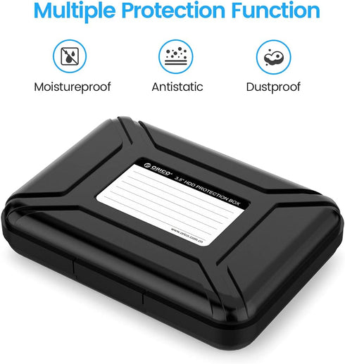 ORICO Hard Drive Case 3.5 inch HDD Storage Carrying Case Anti-Static and Shockproof External Hard Drive Portable Case, Compatible with WD, Seagate...