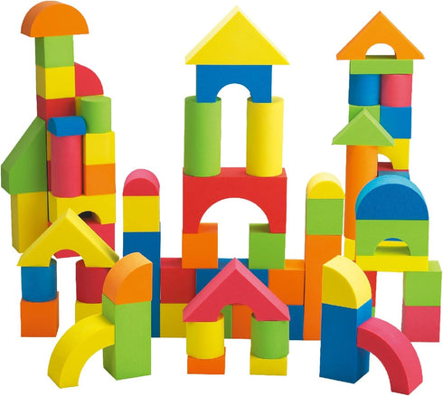 Foam Building Blocks for Toddlers 2-4, 41 Pieces EVA Soft Stacking Blocks, Baby Bath Foam Toy Set, Early Learning Construction Toys & Gifts for Ki...