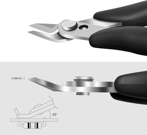 KATA 2-Pack Stainless Steel Flush Cutters Pliers, Micro Wire Cutters, Precision Electronics Side Cutting Pliers for Electronics, Jewelry Making, Z...