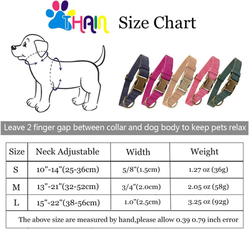 THAIN Soft Leather Dog Collar, Heavy Duty Metal Buckle Padded Dog Collar Quick Release, Adjustable Pet Collar for Medium Large dogs Breeds (L, Dar...