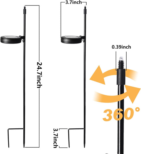2 PCS Solar Stake Light Replacement, Garden Solar Lights Replacement Pathway Outdoor Garden Decor Light Replacement Solar Stake Lights for Lawn Pa...
