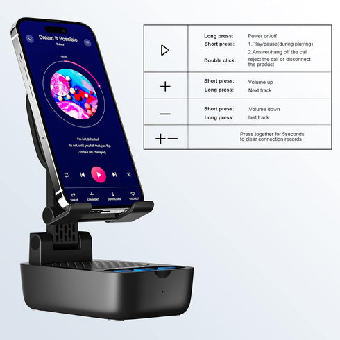 Gifts for Men Women,Birthday Gifts,Cell Phone Stand with Wireless Bluetooth Speaker, Punchy Bass & HD Stereo Sound Speaker for Home & Outdoors Com...