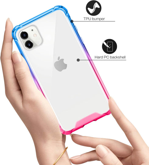 Salawat for iPhone 11 Case, Clear iPhone 11 Case Cute Gradient Anti Scratch Slim Phone Case Cover Reinforced TPU Bumper Shockproof Protective Case...