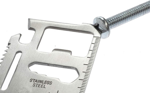 Stainless Steel Survival Pocket Tool - 11-in-1 Multipurpose Silver Beer Bottle Opener/Portable Wallet Pocket Size/Gifts for Men and Women(4-Pack)...