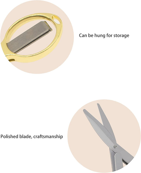 2 Pcs Small folding scissors small portable travel sewing scissors stainless steel telescopic scissors Fish line scissors Alloy scissors...