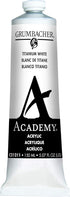 Grumbacher Academy Acrylic Paint, 150ml/5.07 oz Metal Tube, Titanium White (C21211)...