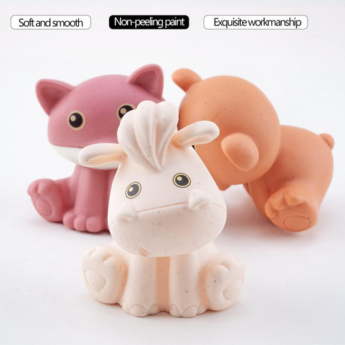 Baby Bath Toys for Babies 6 - 12 Months, 9 Pack No Hole Silicone Animal Bathtub Pool Float Toy Baby Girl Boy Present...