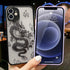 Compatible with iPhone 12 Case Fashion Cool Dragon Animal 3D Pattern Design Frosted PC Back Soft TPU Bumper Shockproof Protective Case Cover for i...