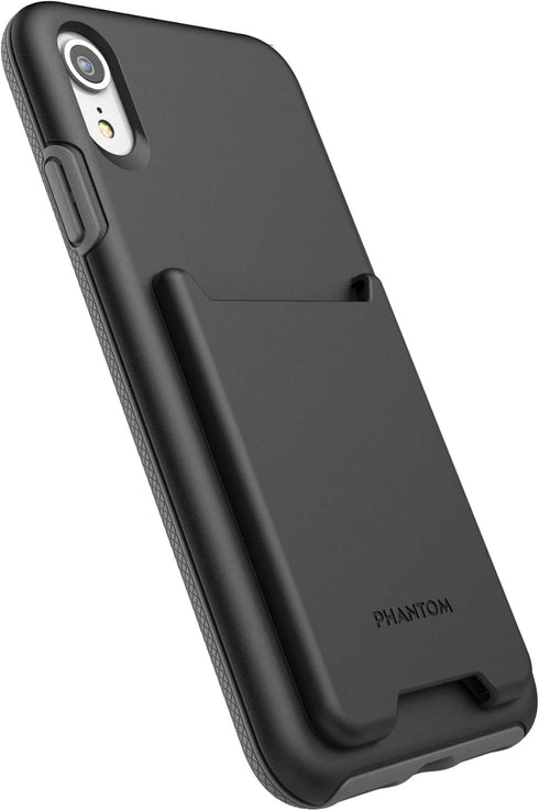 ENCASED iPhone XR Wallet Case (2018) Ultra Durable Cover with Card Holder Slot (4 Credit Cards Capacity) (Phantom Black)...