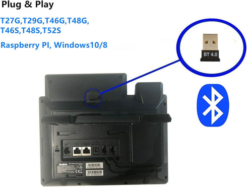 Bluetooth USB adapter, Bluetooth USB dongle plug and play for T27G,T29G,T46G,T48G,T46S,T48S,T52S, Raspberry PI,Windows10/8...