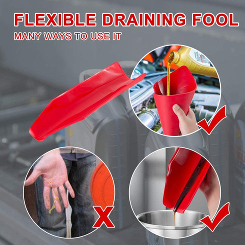 Flexible Oil Drain Tool Funnel, Reusable Oil Filter Funnel Spill Free, Portable Flexible Draining Tool Can be Molded Into Different Shape...