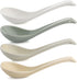 Asian Soup Spoons Chinese Ceramic Soup Spoon Set of 4 Porcelain Ramen Soup Spoons Dinner Spoons for Dumpling Ramen Cereal Appetizer Noodles Udon P...
