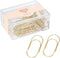 Gold Jumbo Paper Clips, Multibey 2" Non-Skid Metallic Large Wide Paper Clips Bookmark in Reusable Holder Office Supplies Decor, 30PCS Per Box (Gol...