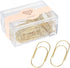 Gold Jumbo Paper Clips, Multibey 2" Non-Skid Metallic Large Wide Paper Clips Bookmark in Reusable Holder Office Supplies Decor, 30PCS Per Box (Gol...