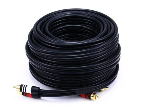 Monoprice 1.5ft Premium 2 RCA Plug/2 RCA Plug M/M 22AWG Cable - Black - (105346)...