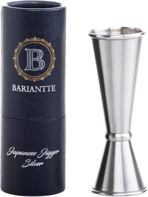 BARIANTTE Cocktail Jigger for Bartending, 2 oz 1 oz Japanese Measuring Shot Glass - Silver...