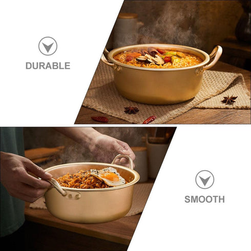 Yardwe Ramen Pot, Korean Ramen Cooking Pot With Lid, Korean Ramen Noodle Pot Fast Heating For Kitchen Cookware Great for Soup, Curry, Pasta and St...