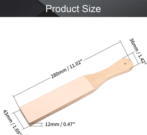 Utoolmart Double Side Leather Strop for Knife Sharpening, 1.7" by 10.8" Stropping Block Handmade Razors Polishing Board, for Honing Knives, Woodwo...