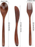 Japanese Reusable Wooden Dinnerware Set Knife Fork Spoon Tableware Kit And Wood Flatware Set Utensil For Travel Lunch Work Picnic (Red Cherry Bag ...