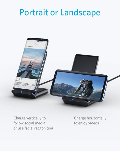 Anker 2 Pack 313 Wireless Charger (Stand), Qi-Certified for iPhone 15/15 Pro/15 Pro Max/14/14 Pro Max, 10W Fast-Charging for Galaxy S20, S10 - Sta...