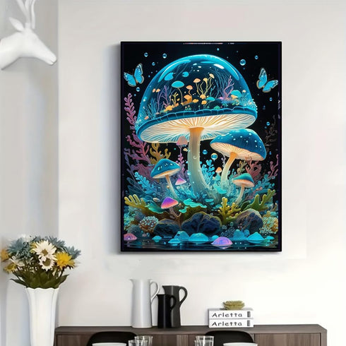 Meothan 5D Diamond Painting Kits for Adults Beginners Mushroom Diamond Art Kits for Adults Round Full Drill Diamonds Butterfly Gem Art Kits for Ad...