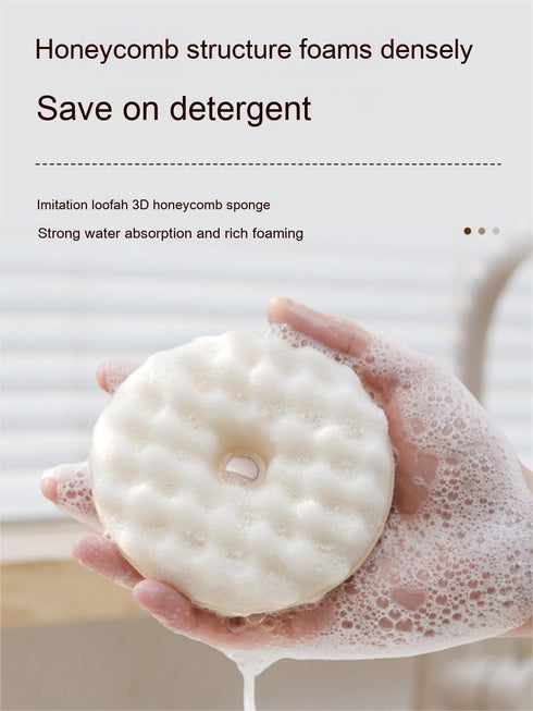 4Pcs Dishwashing Sponges with 2Pcs Suction Cups - Premium Dual-Sided Kitchen Dish Scrubber Cleaning Brush...