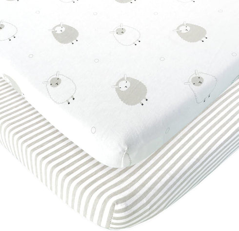 Travel Crib Fitted Sheets Compatible With Guava Lotus, Baby Bjorn, Dream on Me Travel Crib Light Playard – Fits Perfectly on 24 x 42” Mattress Wit...