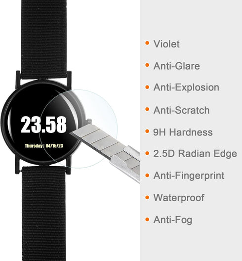 5pcs Watch Glass Screen Protectors 31mm Violet Tempered Glass High AL Anti-Glare 9H Hardness 2.5D Anti-Scratch Anti-Explosion Smartwatch Screen Pr...
