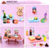 50Pcs Miniature Food Drinks Bottle Soda Pop Cans, Pretend Play Mini Kitchen Game Party Accessories Toys Hamburg Cake Ice Cream for 1/12 Doll House...