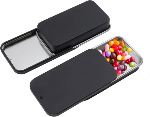 Coshar 20pcs Mini Slide Top Tin Containers Portable Rectangular Box for Crafts Storage, DIY Lip Balms and Solid Perfumes(Black)...