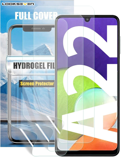 3 Pack Hydrogel Film For Samsung Galaxy A22 4G 6.4 inch, Transparent Soft TPU Screen Protector, High Sensitivity Protective Film (Not Tempered Fil...