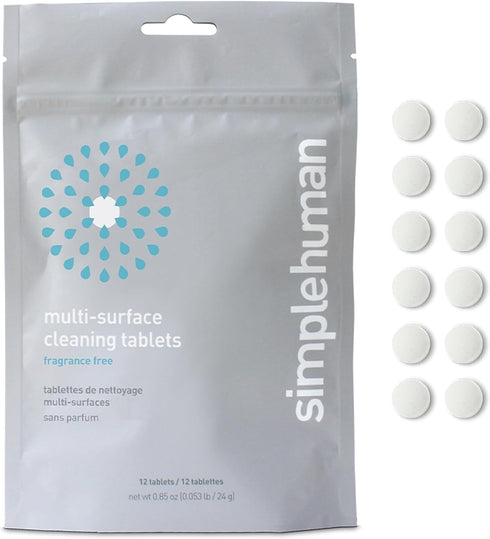 simplehuman multi-surface cleaning tablets, fragrance free, 12 tablets (yields 6 oz cleaner each)...