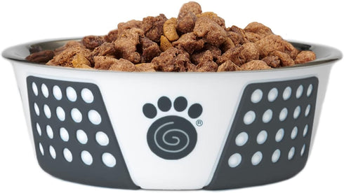 PetRageous 15001 Fiji Stainless Steel Non-Slip Dishwasher Safe Dog Bowl 3.75-Cup Capacity 6.75-inch Diameter 2.5-inch Tall for Medium and Large Do...