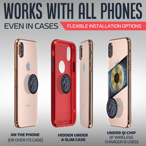 Universal Car Phone Mount Magnetic - All-Metal iPhone Car Mount for Any Smartphone or GPS - Truly One-Handed Cell Phone Holder for Car Dashboard...