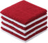 Kitchen Dish Cloth Pack of 8, 11x11 Inches Cotton Dish Rags, High Absorbent Cleaning Cloth Durable (11x11 inches, red)...
