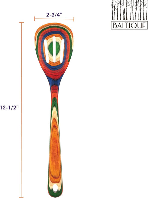 Totally Bamboo Baltique Marrakesh Collection 12-1/2" Wooden Slotted Cooking Spoon, Safe for Nonstick...