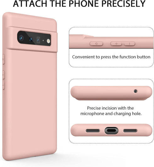 Amzpas TPU Case for Google Pixel 6 Pro, Durable Protective Shockproof Phone Case, Soft Anti-Scratch Smart Phone Cover for Women Men Sand Pink...