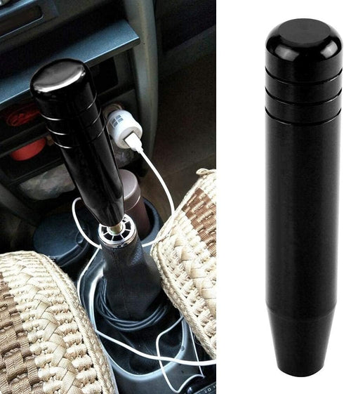 Acouto Gear Shift Knob Manual 18cm/7.1in Universal Car Manual Gear Shift Knob Handle Shifter Lever Aluminum Alloy Gear Stick Shift Lever Head(Blac...