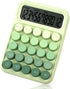 Mechanical Pushbutton Calculator, 12 Digit Large LCD Display, Big Buttons Easy to Press Use as Office Calculators Desktop, Forest Green Computer B...