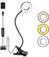 Foneso Desk Lamp Clip on Light with Adapter, 48 LED Reading Lamp with USB Charging Port, 3 Color Mode 10 Brightness Levels, Flexible Gooseneck, Me...