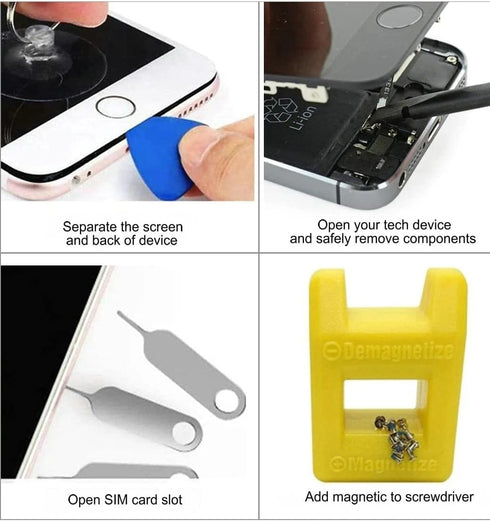 Screwdriver Repair Set Tool Cleaning Kit for Apple iPhone 5 6 6S 7 8 X XS XR SE 11 12 13 14 15 Plus Pro Max mini ipod,ipad,Mobile cell phones,Swit...