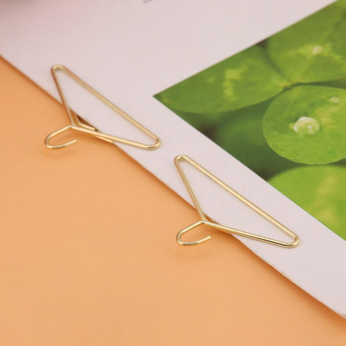 24PCS Paper Clips, Gold Paperclips with Storage Box Cute Hanger Shape Paper Clip Stainless Steel Paper Clip Small Paper Clips Multi Function Paper...