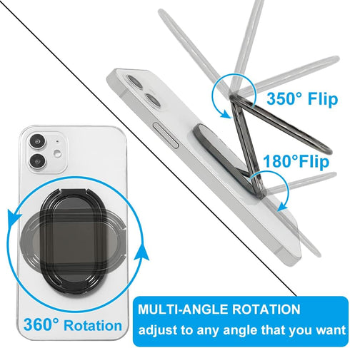 Phone Ring Holder Finger Kickstand, Foldable 360° Rotation Cellphone Grip for Desk, Office Desktop, Cell Phone Stand Compatible with iPhone iPad S...