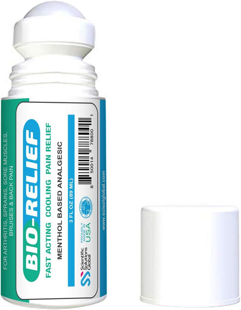 BIO-Relief Pain Relief Gel, Cooling Gel with 10% Menthol & Arnica Montana, 3 oz Roll-on for Arthritis, Muscle Pain, Joint & Back Pain, Topical Ana...